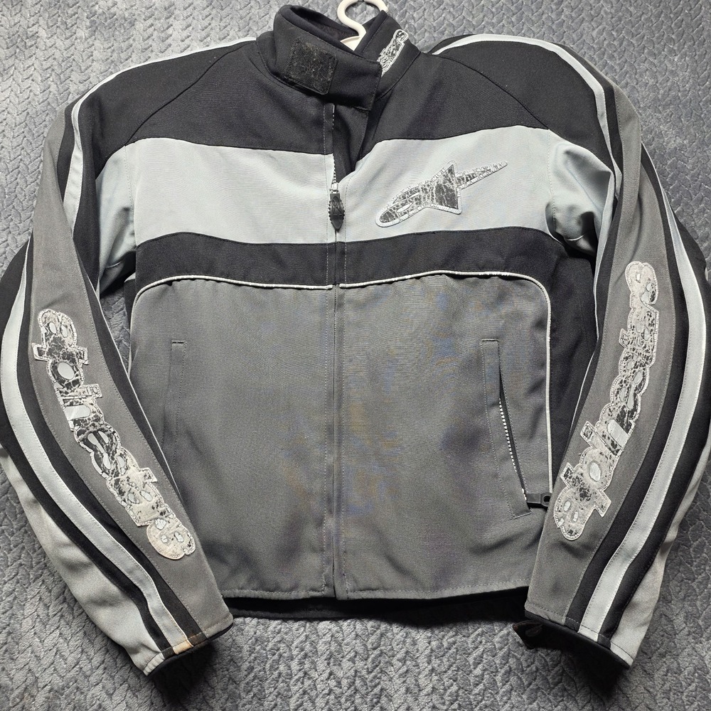 Alpinestars Men's Armored Motorcycle‎ Jacket Small Gray Black Removable Liner